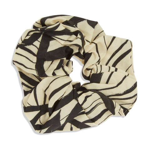 Beige Scrunchy with Dark Leaves