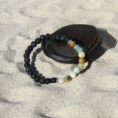 Diffuser Bracelet presented with sand.