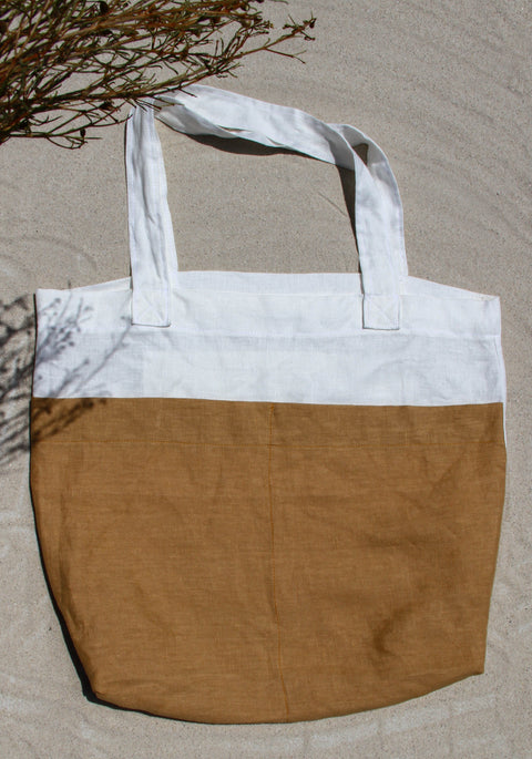 white-beige-linen-tote