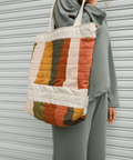 Quilted Tote Bag from the side