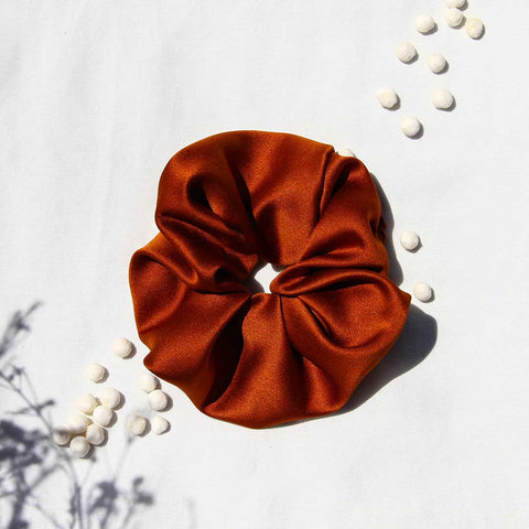 rust-satin-scrunchy