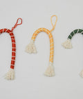 candy cane macrame ornaments